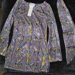 Disguise Disco Darling Costume with Blue and Gold Accents - Med 8/10